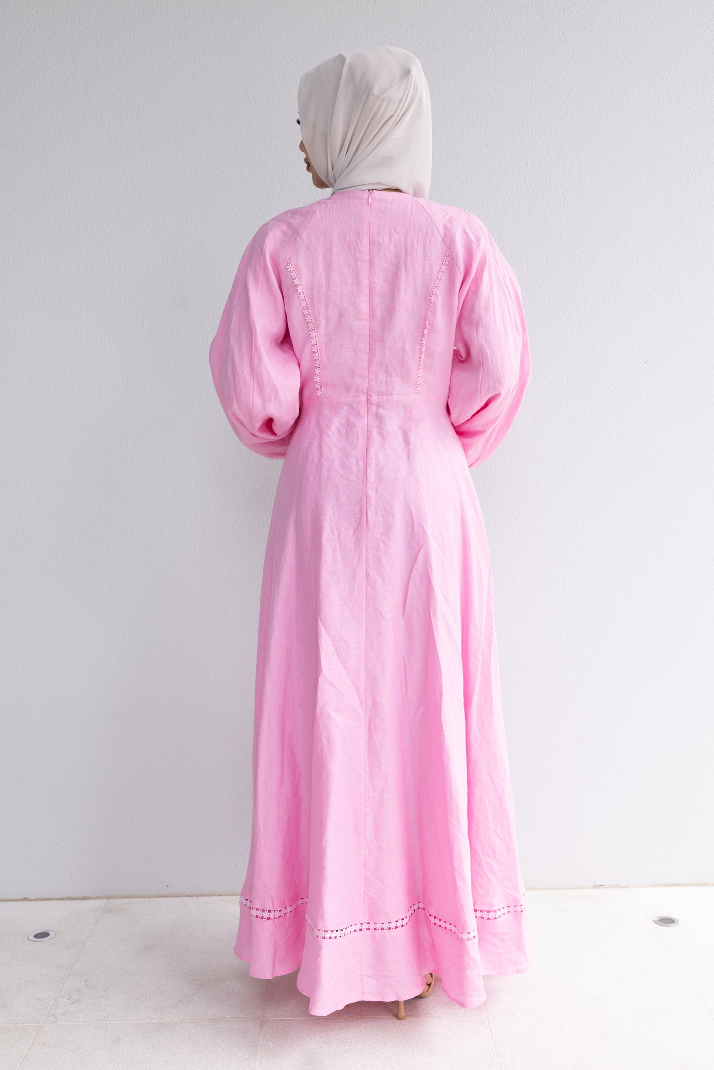 Linen Trim Aline Dress (W19)