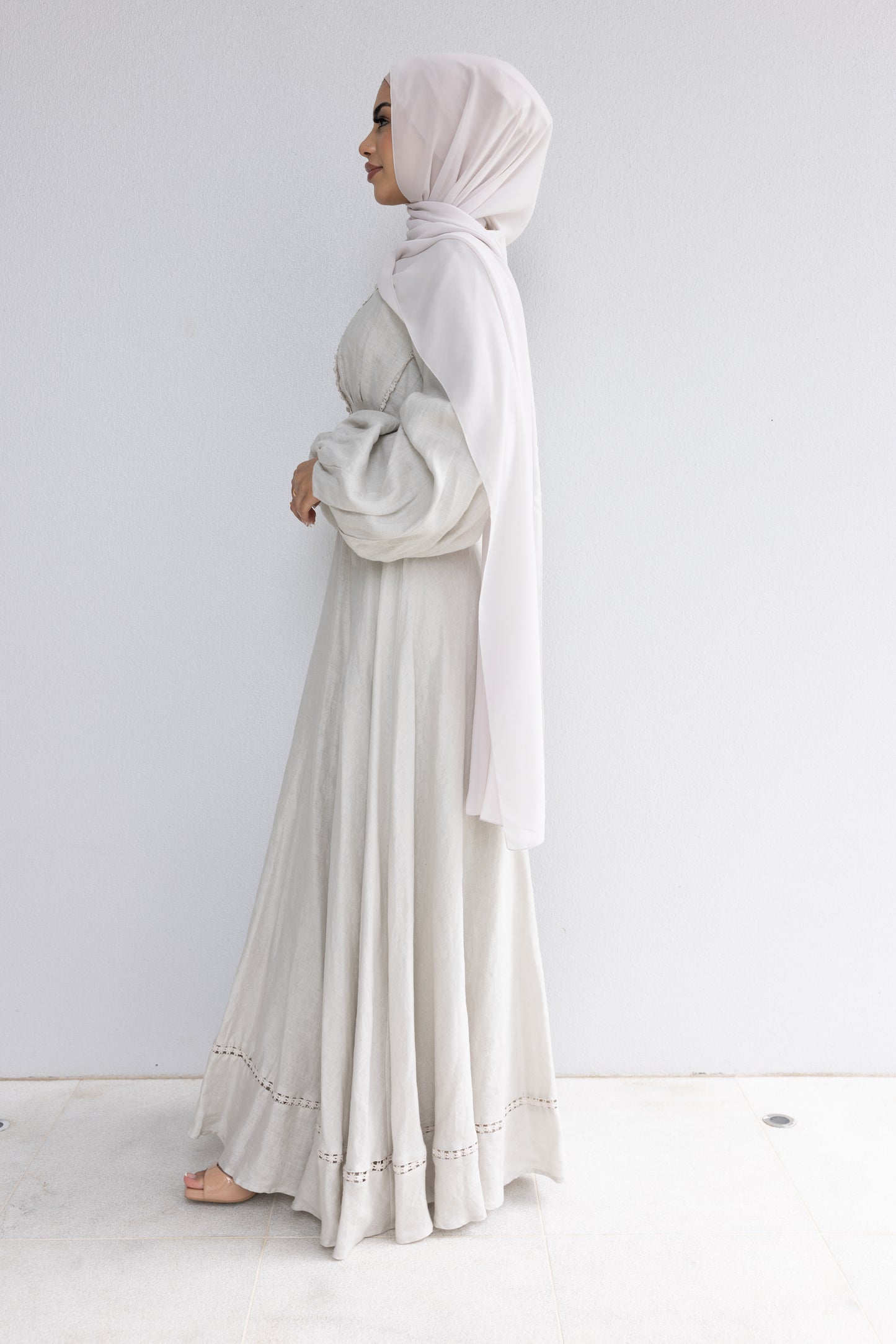 Linen Trim Aline Dress (W19)