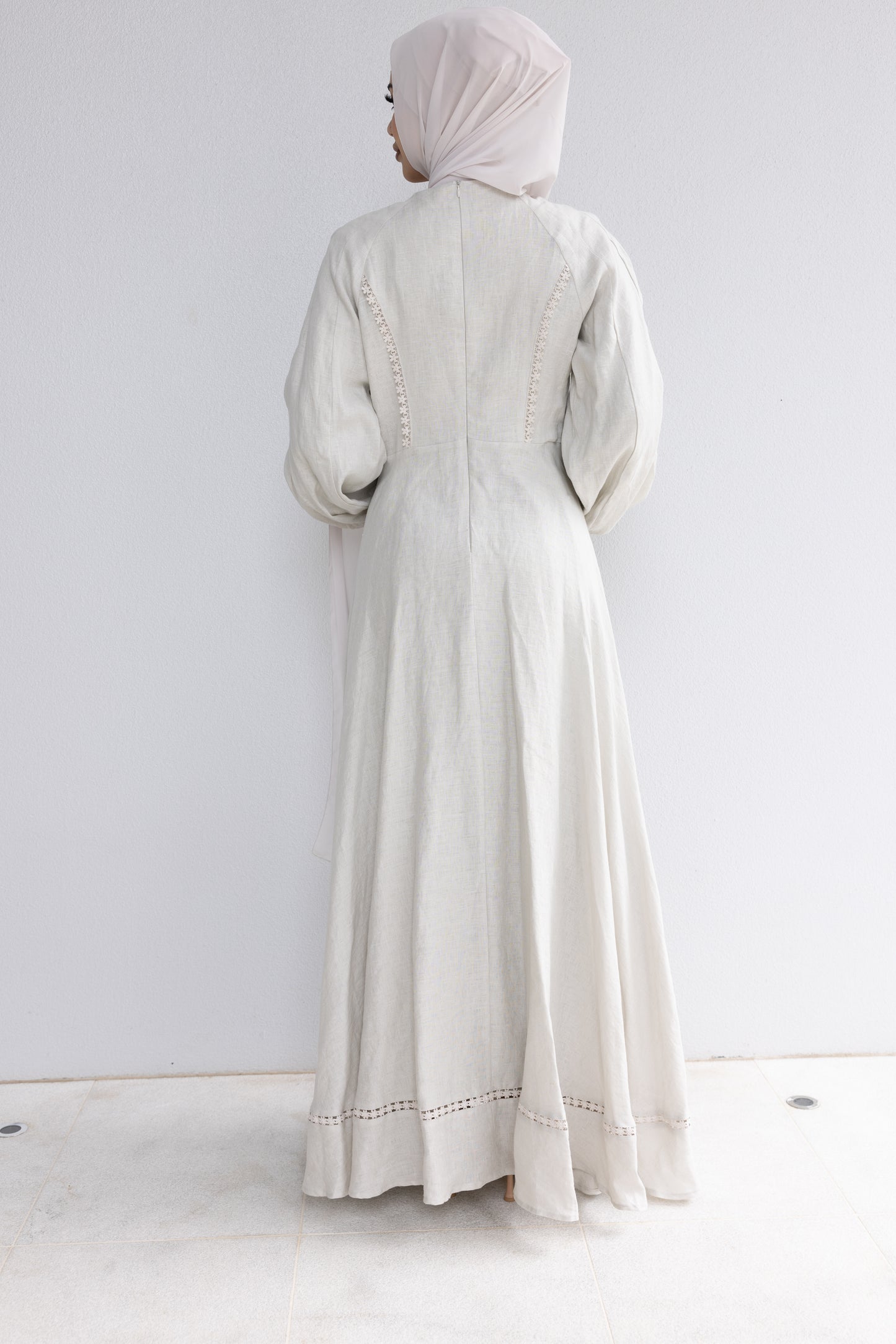 Linen Trim Aline Dress