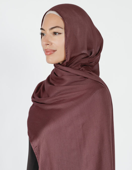 Herringbone Bamboo Hijab in  Rosey Brown (BS-18)