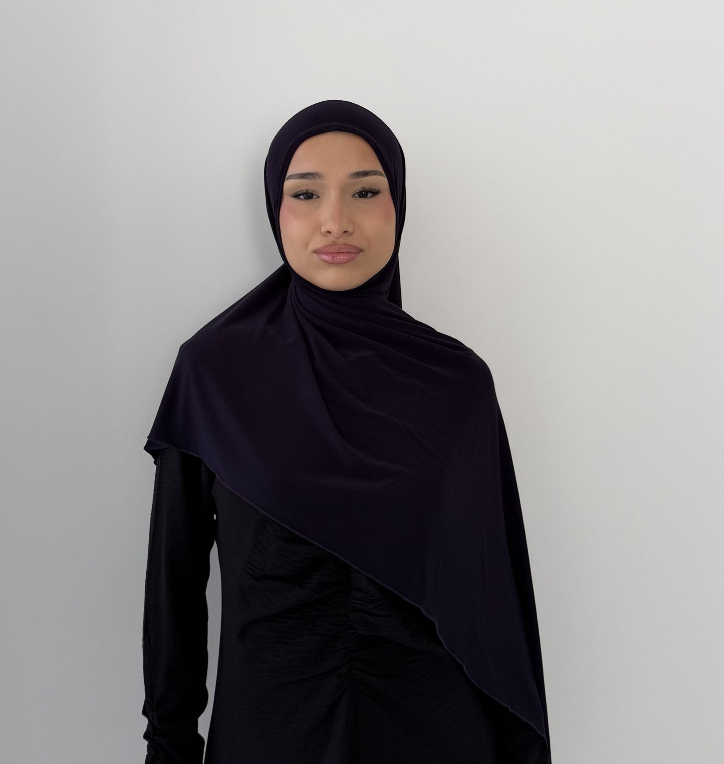 One Piece Jersey Wrap Scarf in Midnight Blue