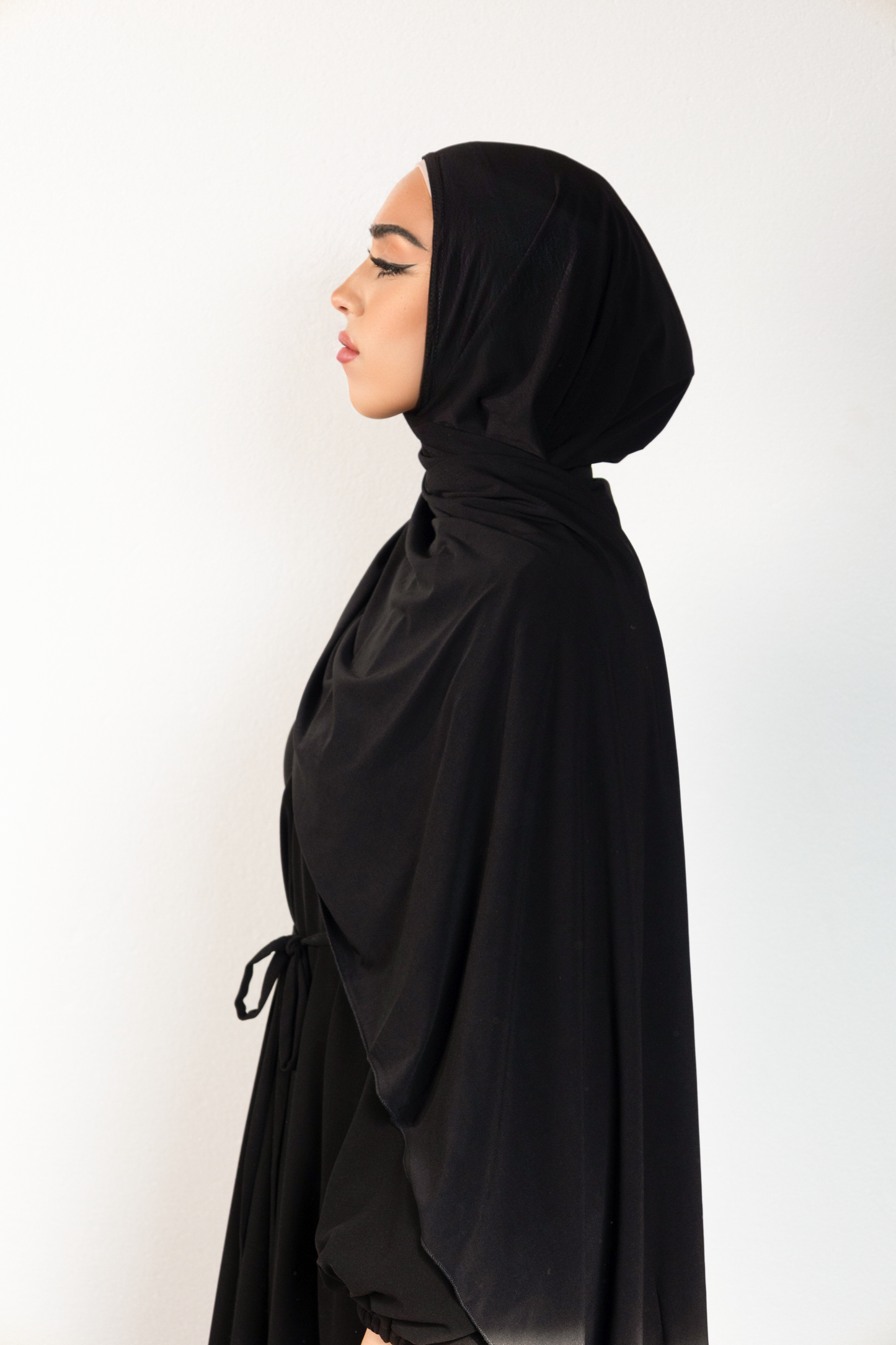 One Piece Jersey Wrap Scarf in Black (JS-00)