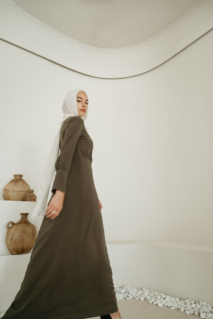 Nazli Side Gather Aline Dress (C248)