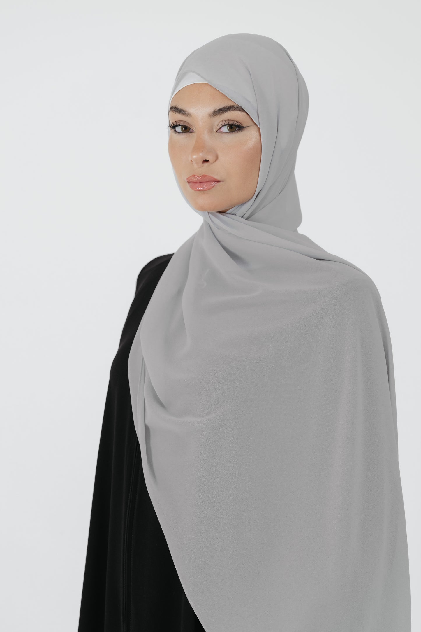 Pearl Chiffon Scarf in Silver Breeze
