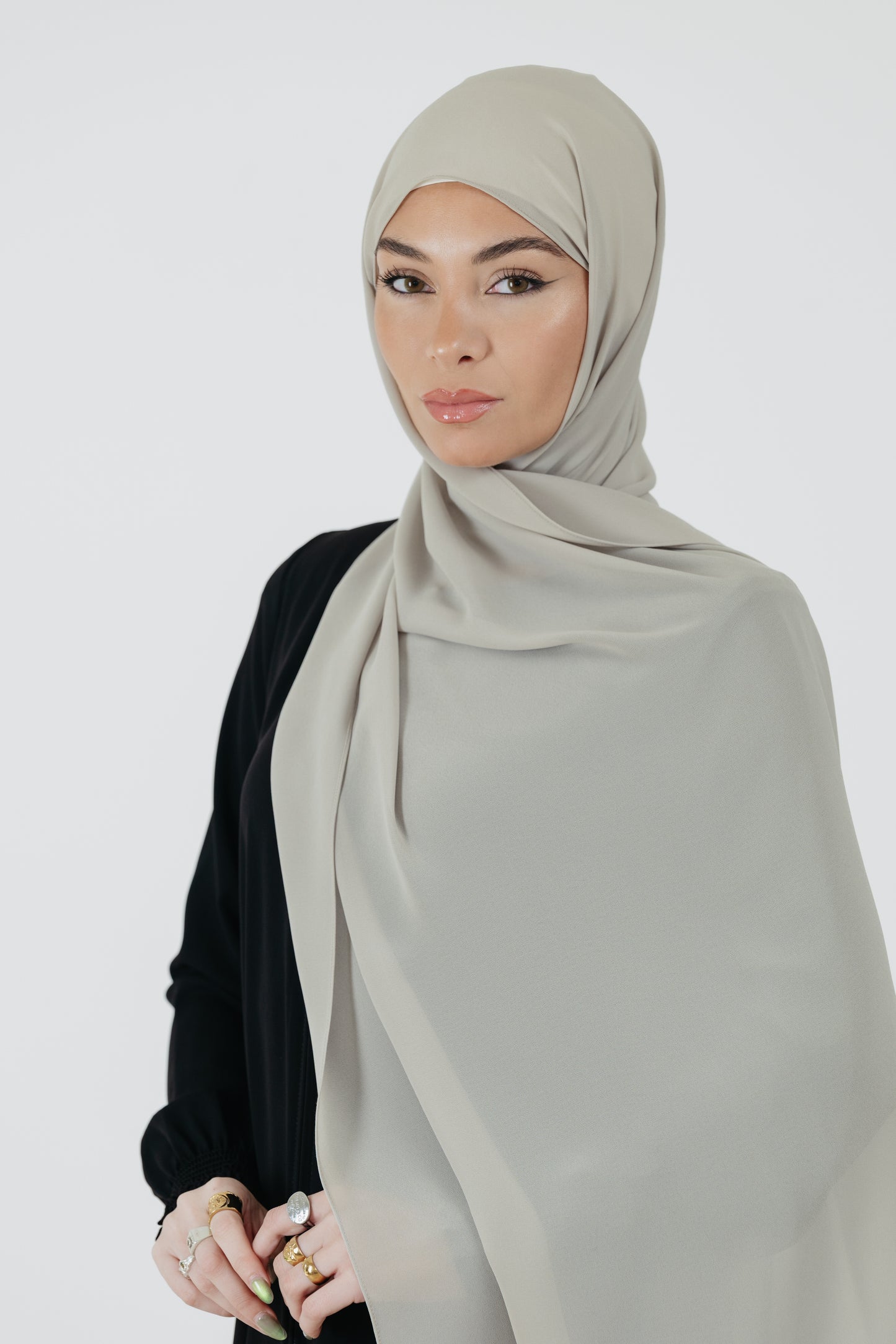 Pearl Chiffon Scarf in Light Sage