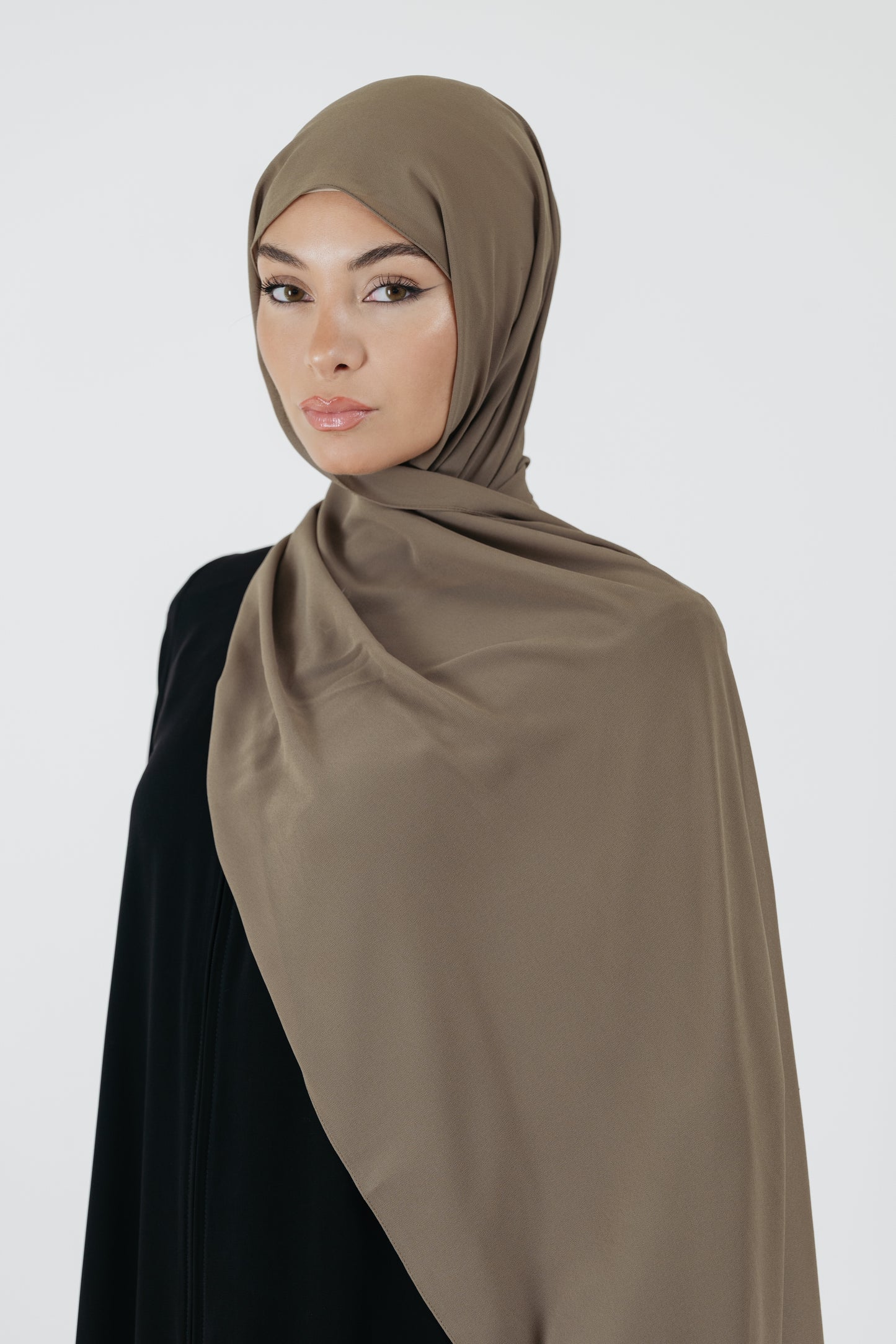 Pearl Chiffon Scarf in Olive Clay