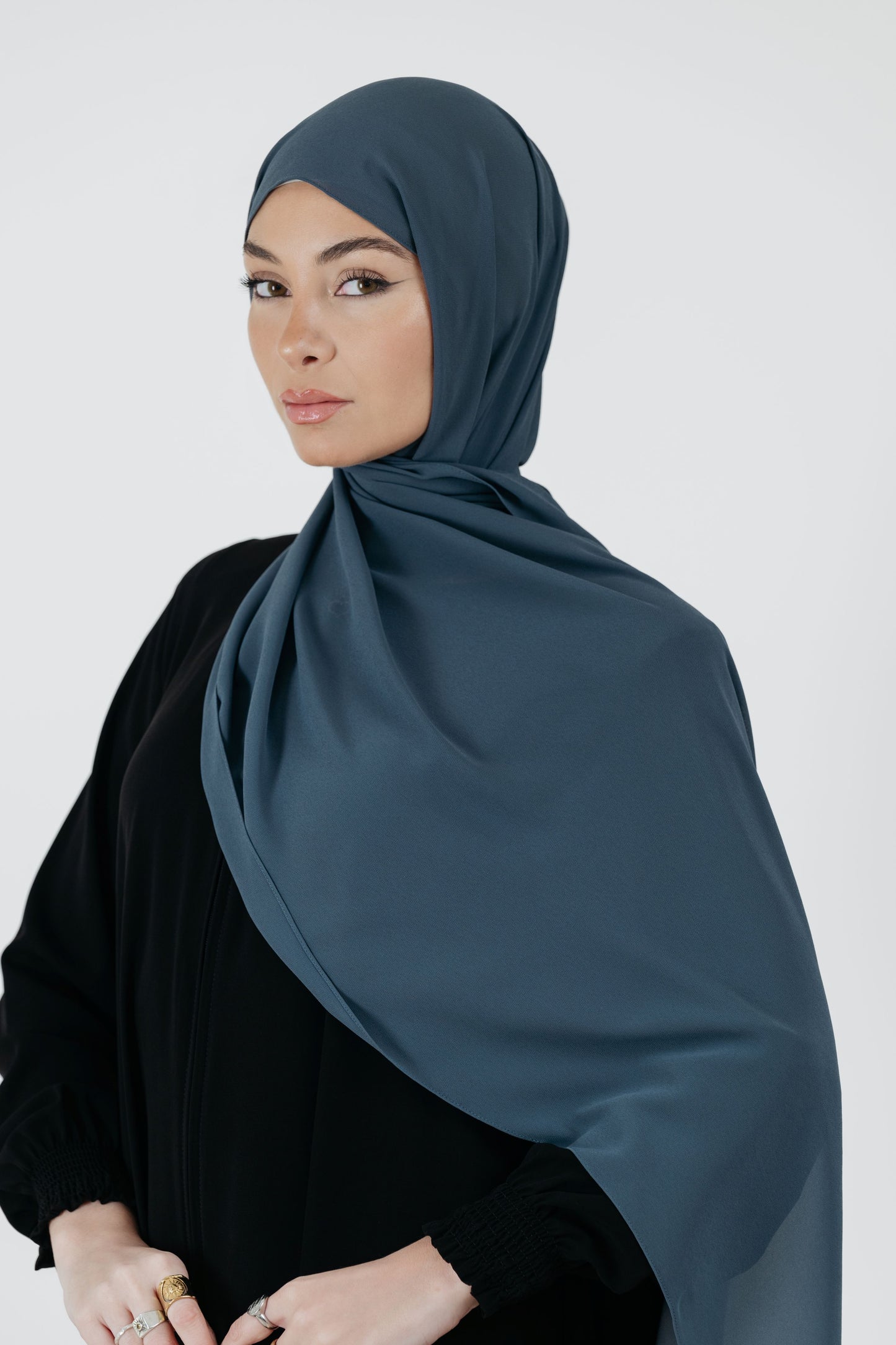 Pearl Chiffon Scarf in Aqua Blue