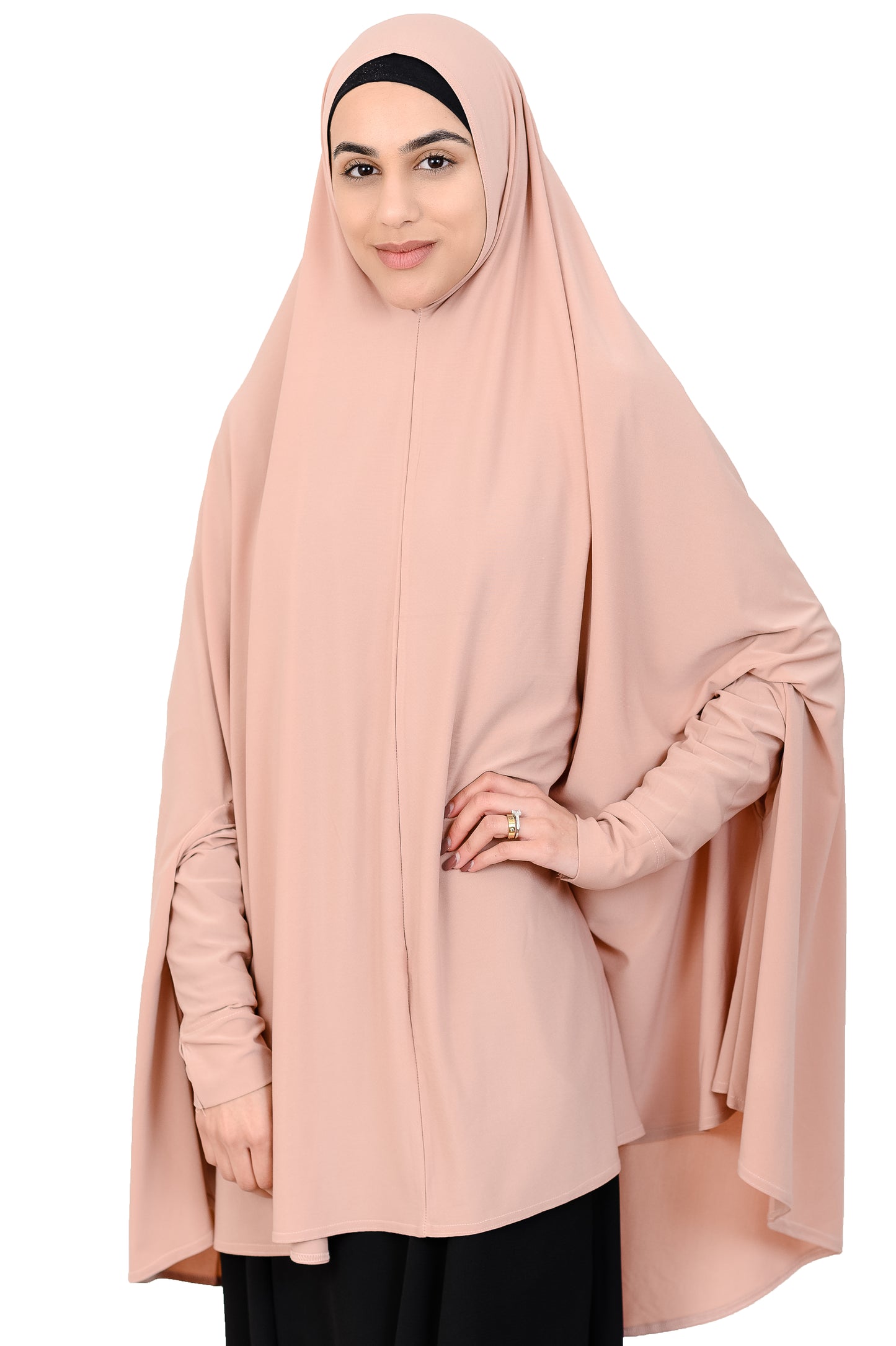 Standard Length Sleeved Jelbab in Peach Puff