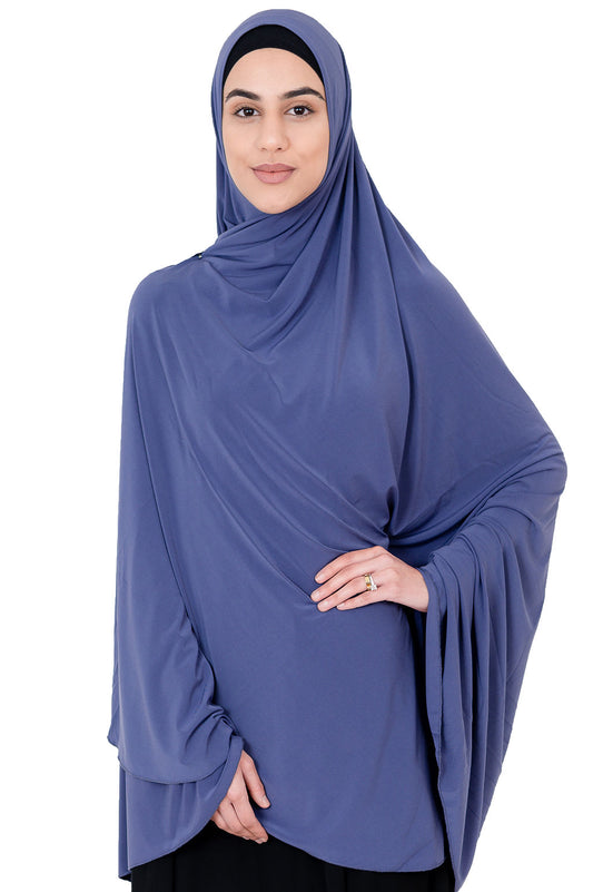 Standard Length Open Jelbab in Violet Blue - Behind The Veil