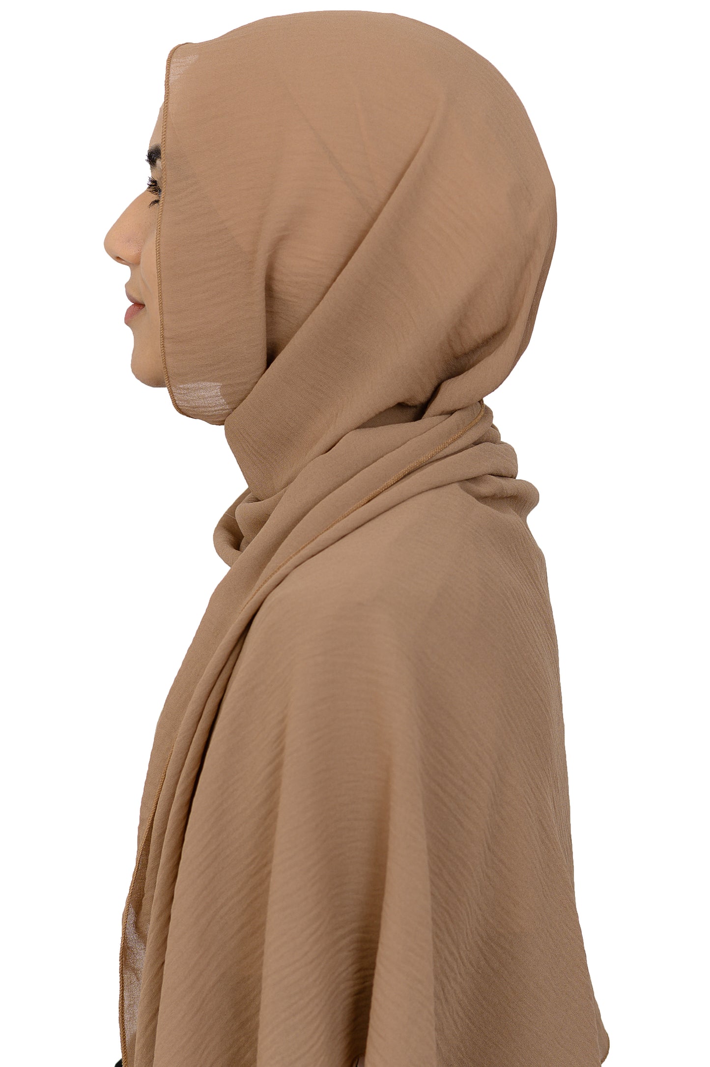 Crinkled Scarf in Warm Tan