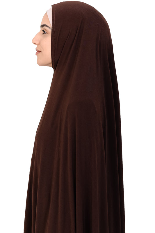 Standard Length Open Jelbab in Dark Brown - Behind The Veil