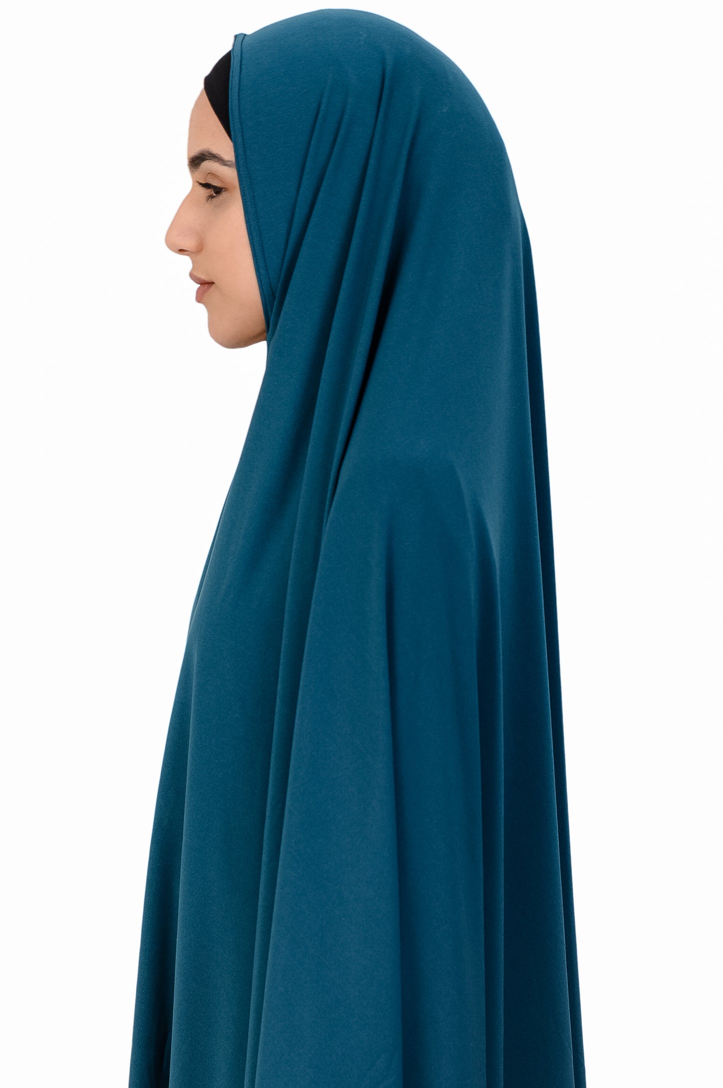 Standard Length Sleeved Jelbab in Peacock - Behind The Veil