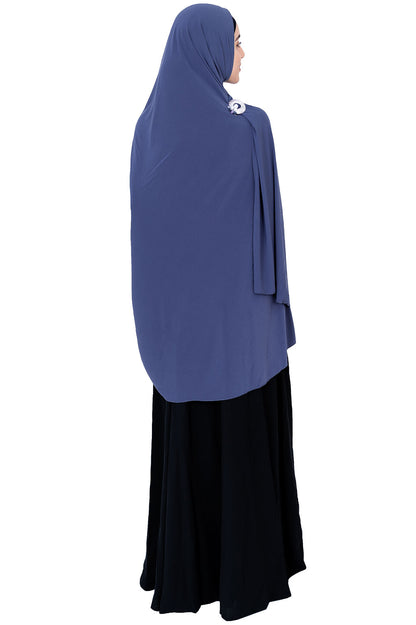 Standard Length Open Jelbab in Violet Blue - Behind The Veil