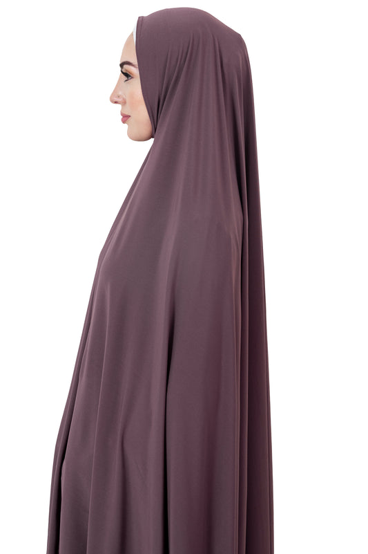 Standard Length Open Jelbab in Rosey Brown - Behind The Veil