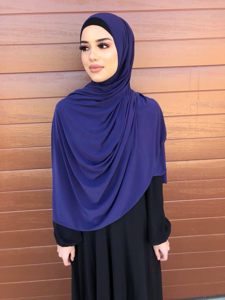 Standard Length Open Jelbab in Slate Blue - Behind The Veil
