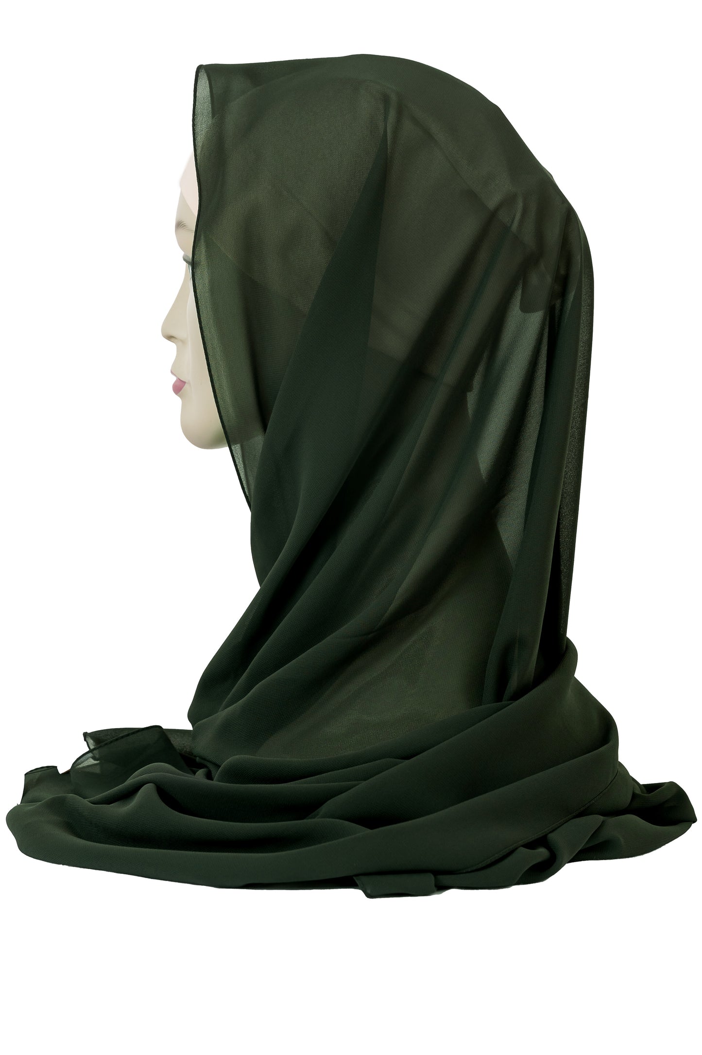 Chiffon Scarf in Dark Bottle Green