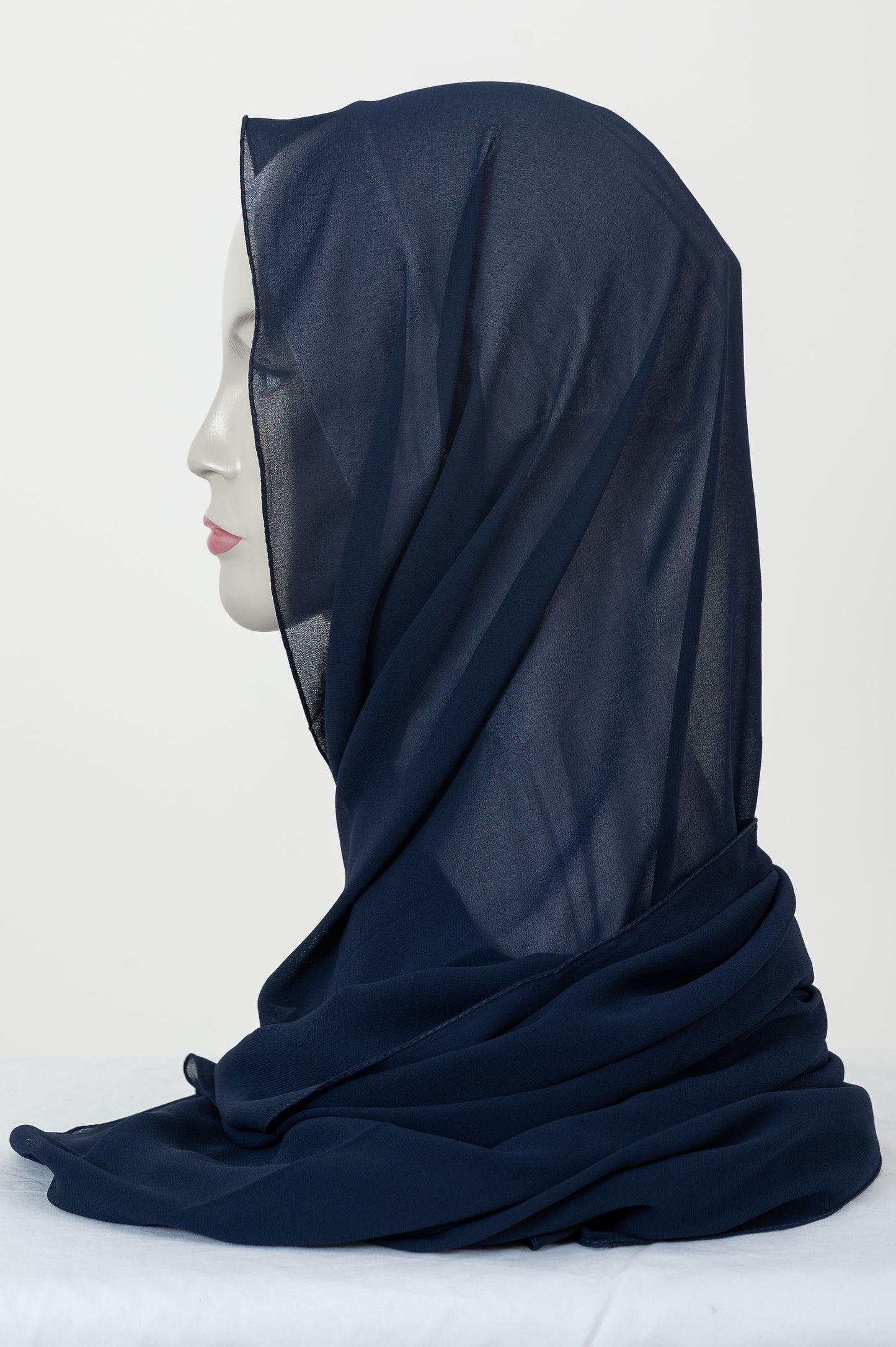 Chiffon Scarf in Navy Blue