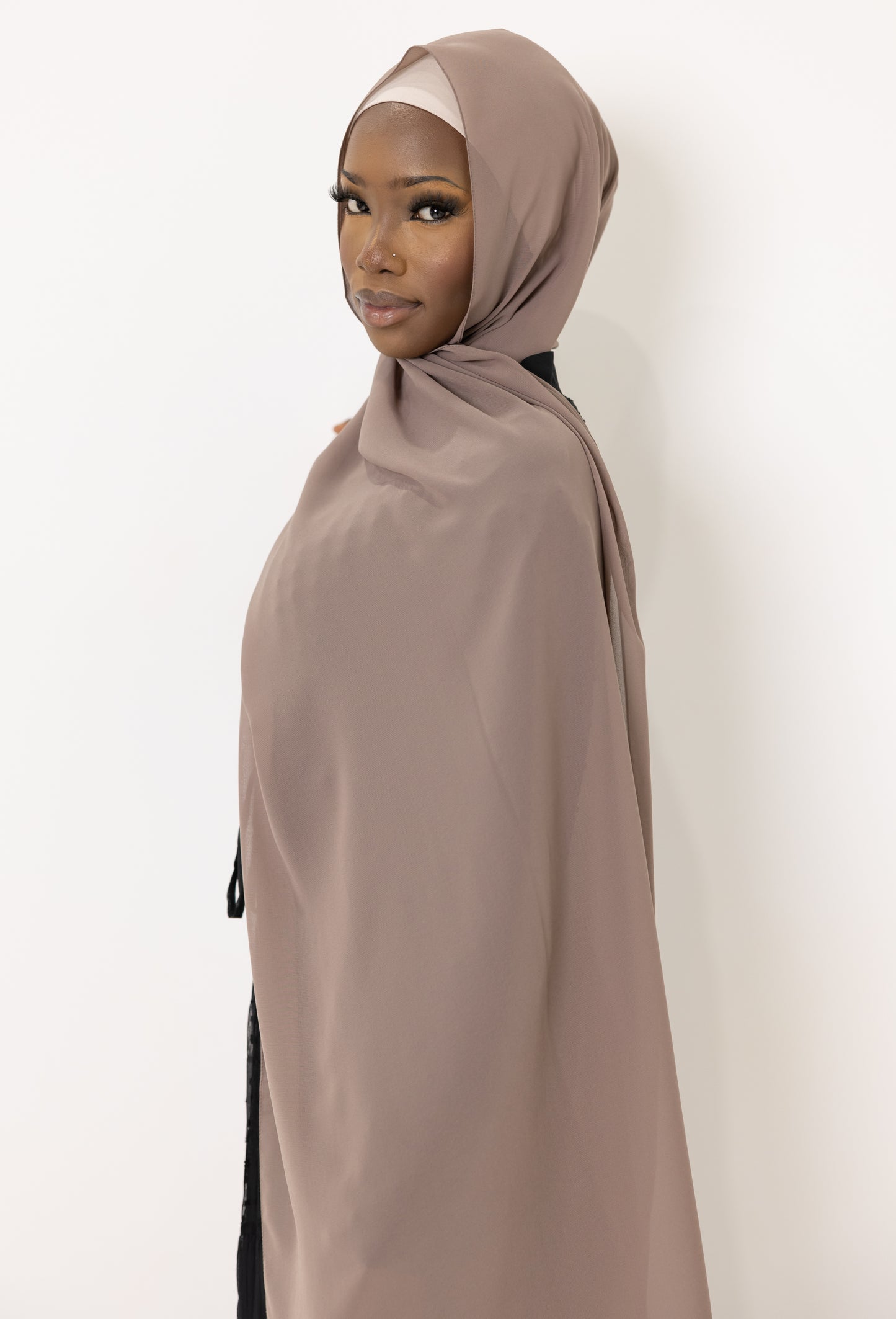Chiffon Scarf in Taupe
