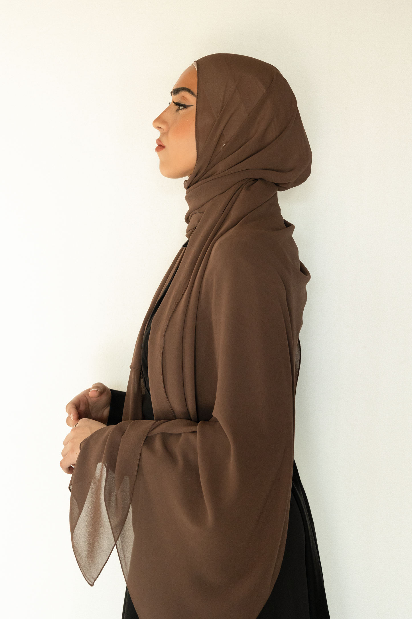 Chiffon Scarf in Cocoa