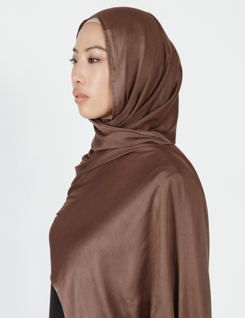 Herringbone Bamboo Hijab in Russet