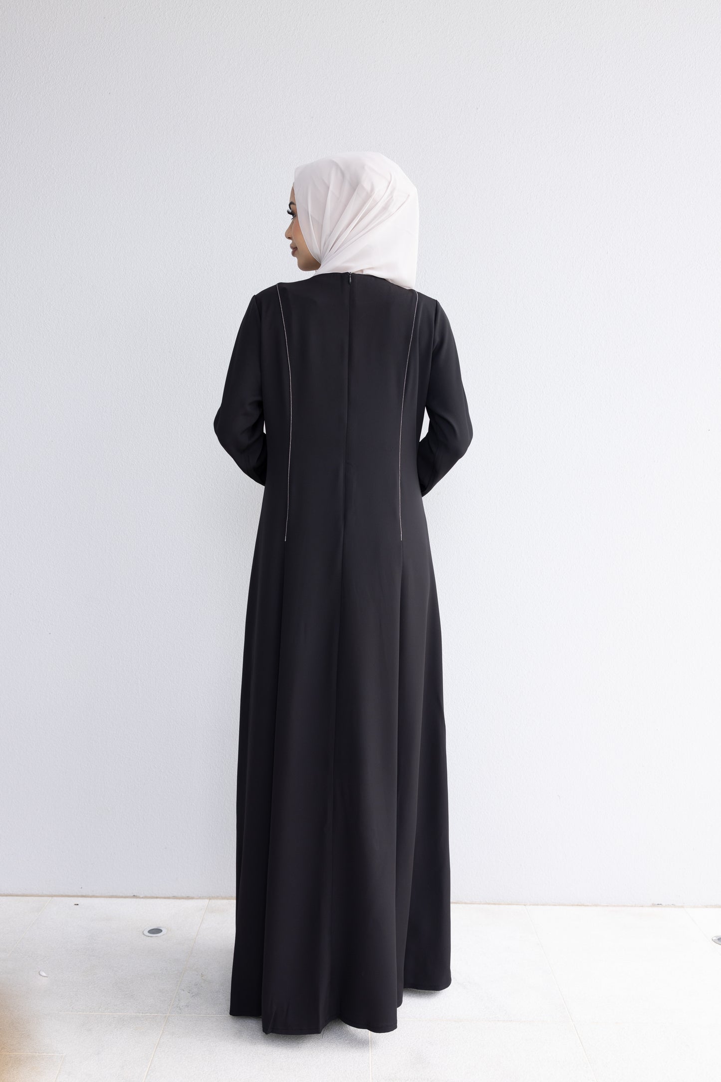 Topstitched Multi Panelled Abaya