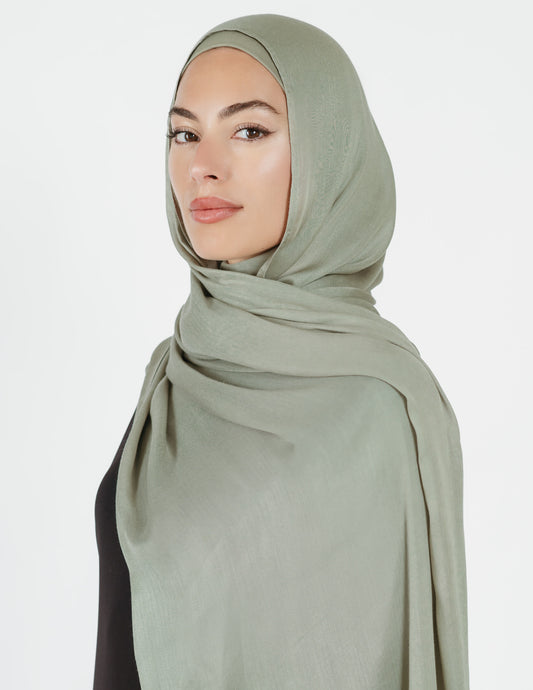 Herringbone Bamboo Hijab in Sage