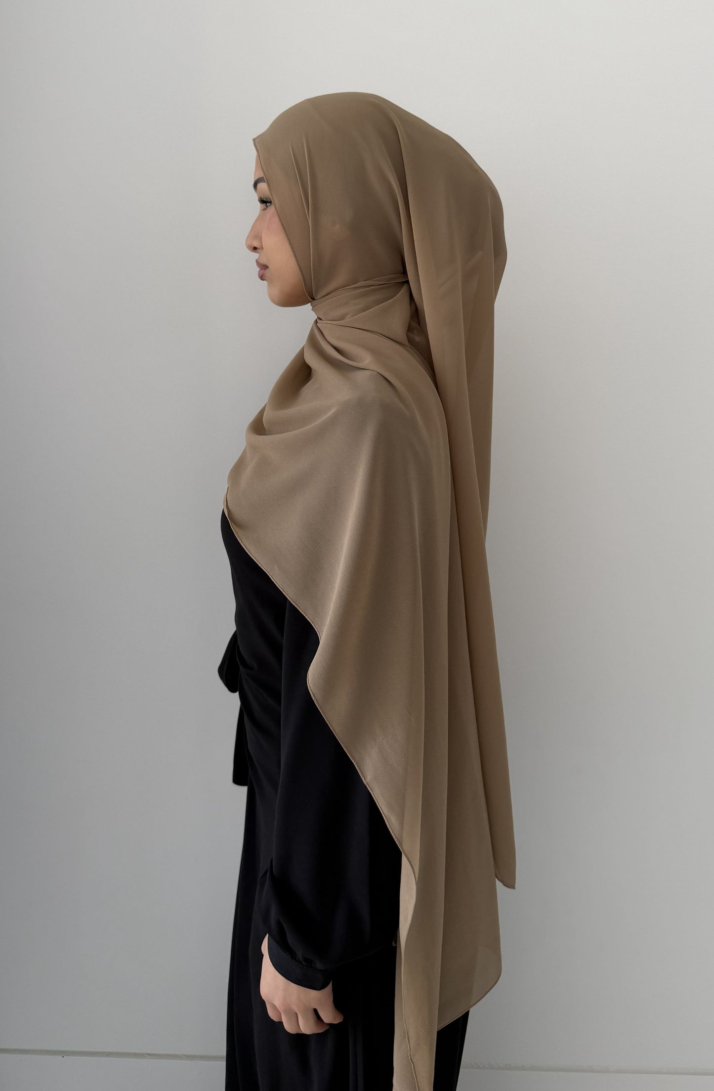 Chiffon Scarf in Latte