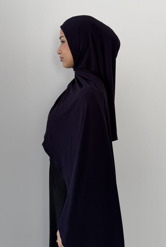 One Piece Jersey Wrap Scarf in Midnight Blue