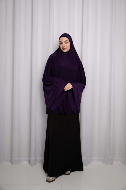 Standard Jersey Jelbab in Aubergine