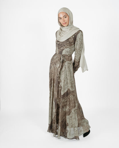 Taalia Patterned light flow Abaya (C102)