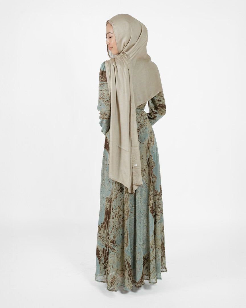 Taalia Patterned light flow Abaya (C102)