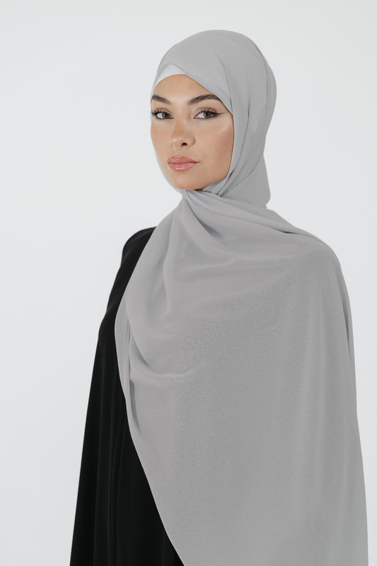 Pearl Chiffon Scarf in Silver Breeze