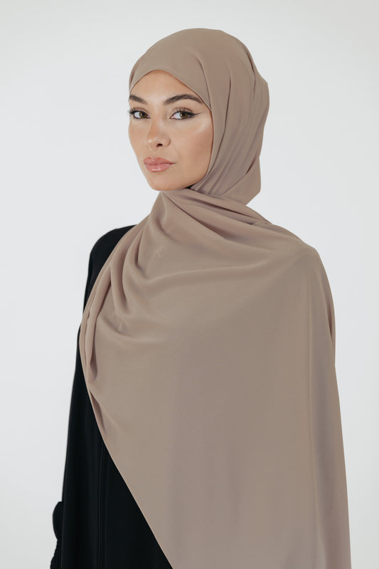 Pearl Chiffon Scarf in Sandalwood Beige