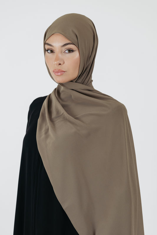 Pearl Chiffon Scarf in Olive Clay