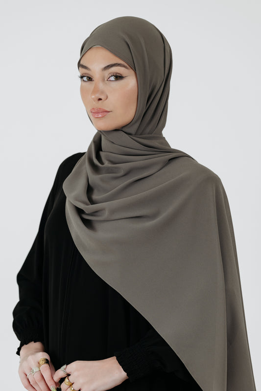 Pearl Chiffon Scarf in Seal Grey