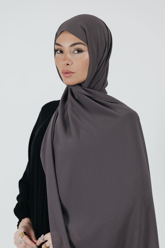 Pearl Chiffon Scarf in Dark Grey