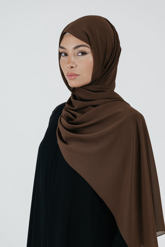 Pearl Chiffon Scarf in Dark Cedar