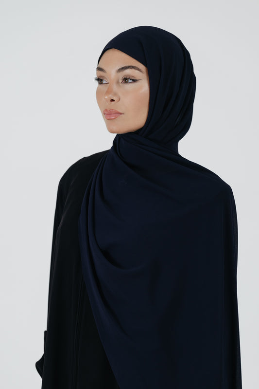 Pearl Chiffon Scarf in Navy