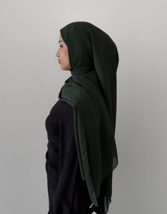 Chiffon Scarf in Forest Green