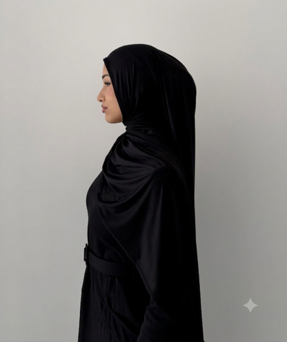 Premium Liquid Jersey Hijabs in Black