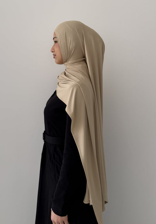 Premium Liquid Jersey Hijabs in Beige