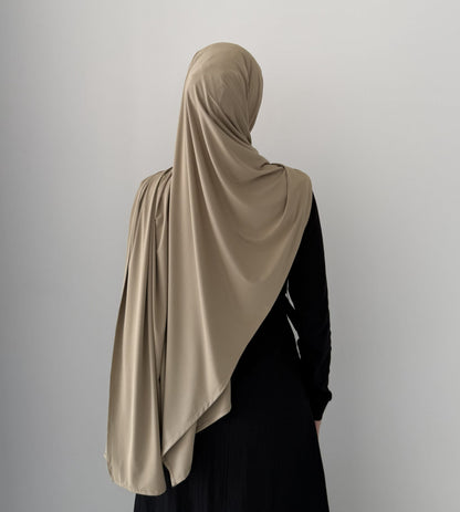 Premium Liquid Jersey Hijabs in Taupe