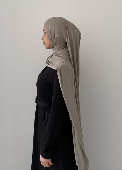 Premium Liquid Jersey Hijabs in Steel Grey