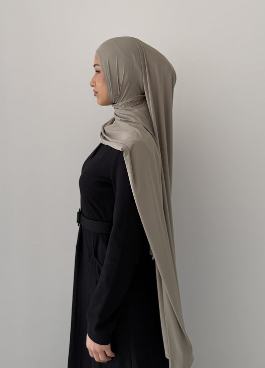 Premium Liquid Jersey Hijabs in Steel Grey