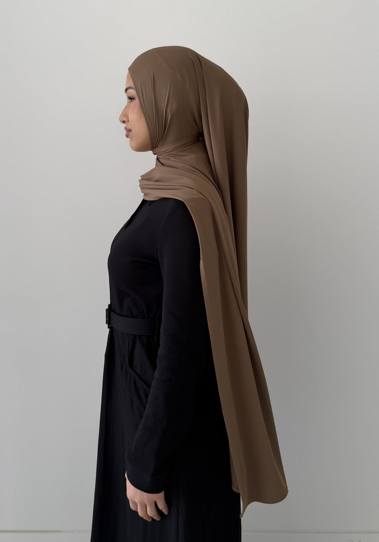 Premium Liquid Jersey Hijabs in Cappucino