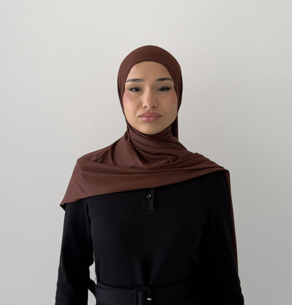 Premium Liquid Jersey Hijabs in Brown