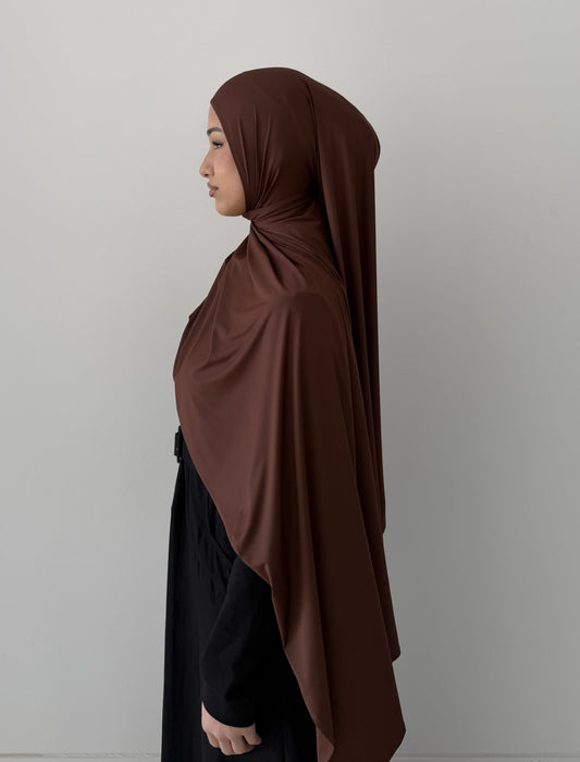 Premium Liquid Jersey Hijabs in Brown