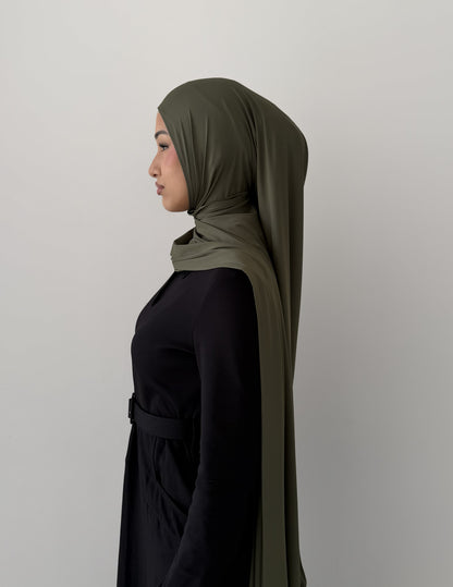 Premium Liquid Jersey Hijabs in Sage Green