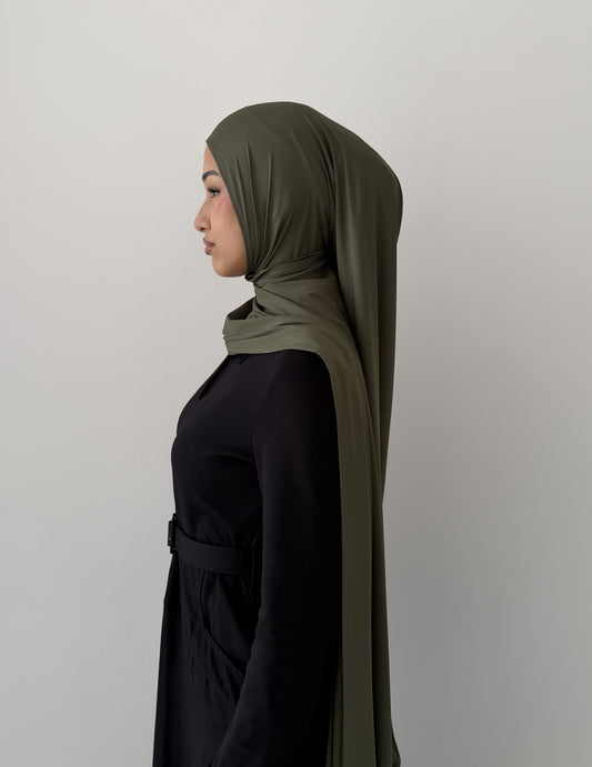Premium Liquid Jersey Hijabs in Sage Green