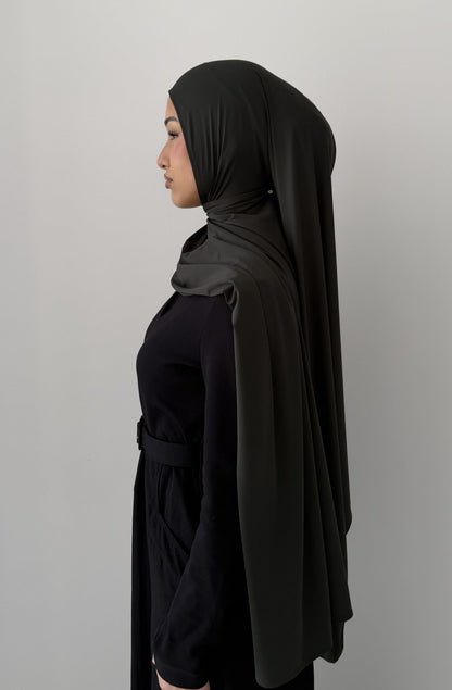 Premium Liquid Jersey Hijabs in  Forest Green